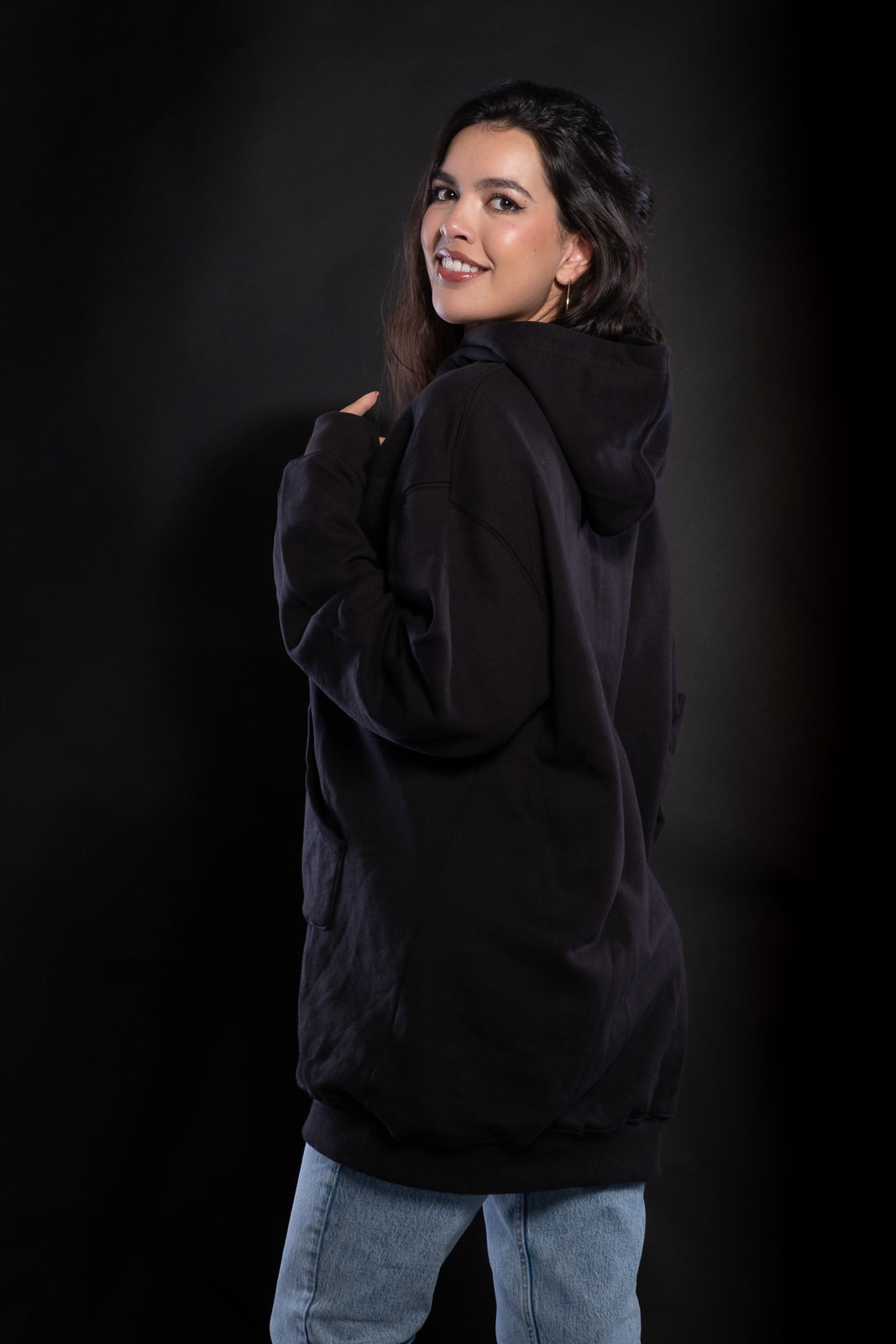 ULTRAHEAVYWEIGHT OVERSIZED LONG WOMEN HOODIE - BLACK